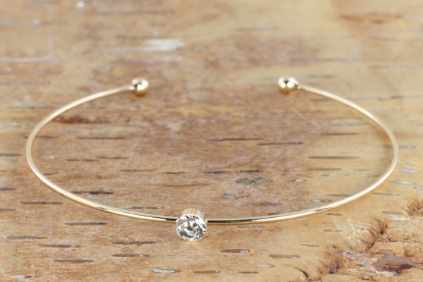 Armreif mit Strassstein, Goldfarben