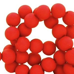 Acrylperlen, rund, Candy Red, matt, 4mm