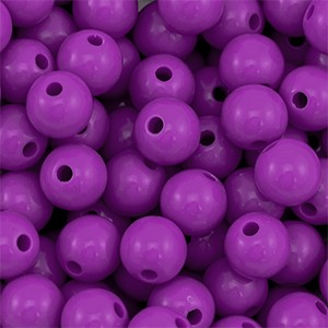 Fädelperlen, Acryl, rund, Magenta Purple, shiny, glänzend, 10mm