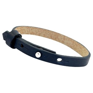 Cuoio Armband, 8mm, Leder, Dunkelblau, 23cm