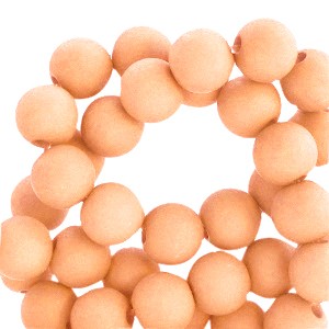 Acrylperlen, rund, Summer Peach Orange, matt, 8mm