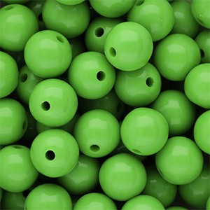 Acrylperlen 12mm Apfelgrün rund & glänzend