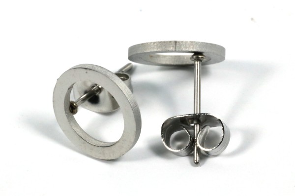 Ohrstecker, Edelstahl, Kreis, 10mm