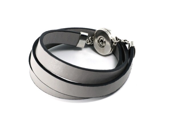 Wickelarmband für 1 Druckknopf, Grau, 59cm