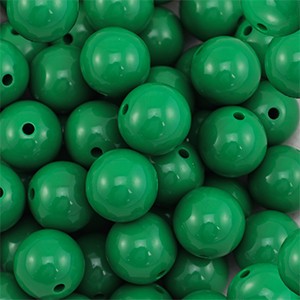 Acrylperlen, rund, Dark Green, shiny, glänzend, 18mm