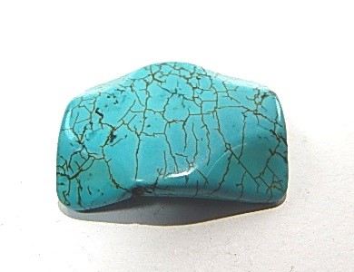 Türkis, Rechteck, rekonstruiert, gebogen, 35x25mm