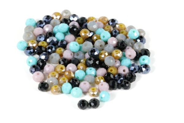 Schliffperlen, Rondelle, Bunt gemischt, 125 Stück