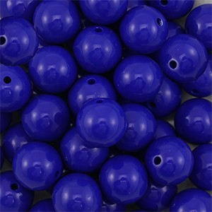 Acrylperlen, rund, Dark Blue, shiny, glänzend, 18mm