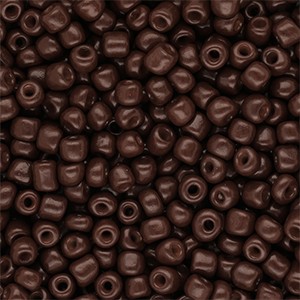 Dunkelbraune Rocailles aus Glas, rund 4 mm – Saatperlen 15 g
