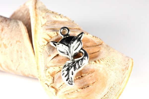 Anhänger, Fuchs, Silberfarben, 24x13mm