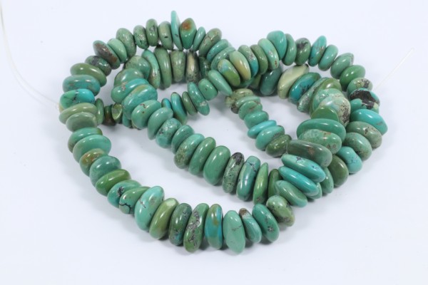 Türkis, Chips, Strang, 9-13mm