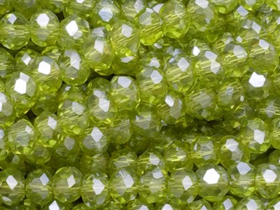 Glasschliffperlen, Rondelle, Grün, 1.9x2.5mm, ca. 150 Stück per Strang