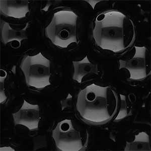 Acrylperlen, rund, Schwarz, shiny, glänzend, 16mm