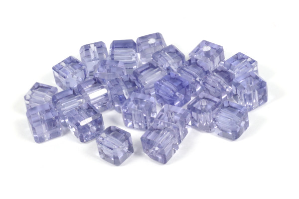 Kristallglaswürfel, Lila, 6x6mm