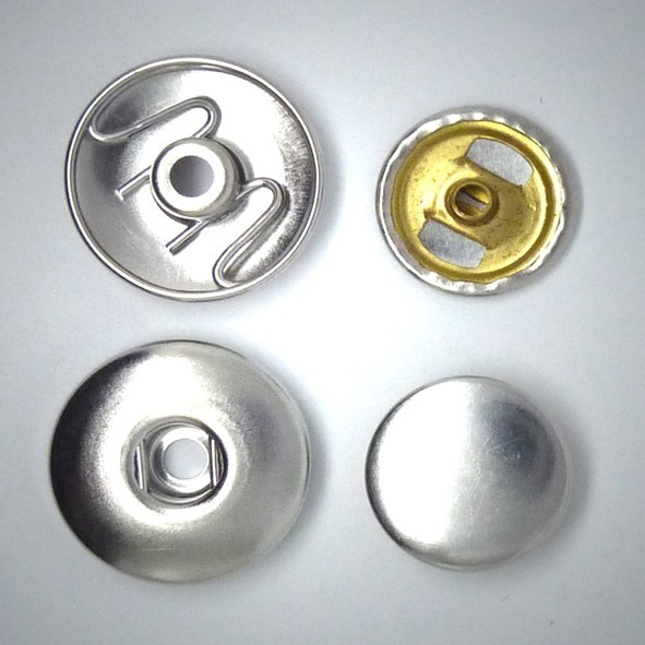 Druckknopf Rohlinge für Schmuckdruckknöpfe, zum Einschlagen, 2-teilig, Silberfarben, 19mm