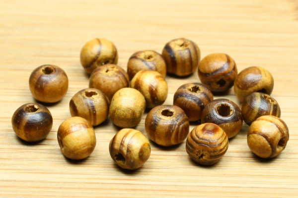 Holzperlen, Wurzelholz, rund, natur, 5mm