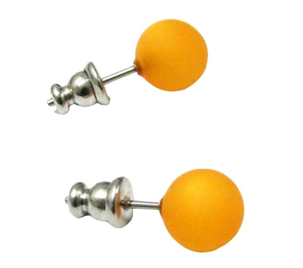 Polarisohrstecker, Edelstahl, Safran matt, 1 Paar, 8mm