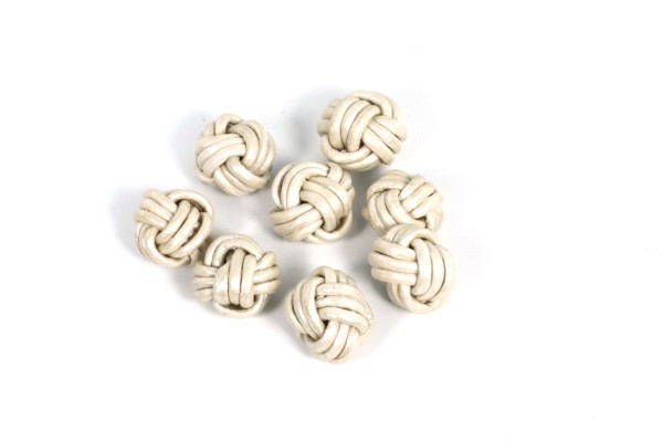 Lederperlen, geflochten, Perlmutt, 10mm