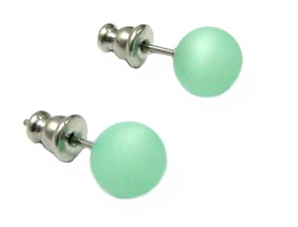 Polaris Ohrstecker, Edelstahl, Mint matt, 1 Paar, 8mm