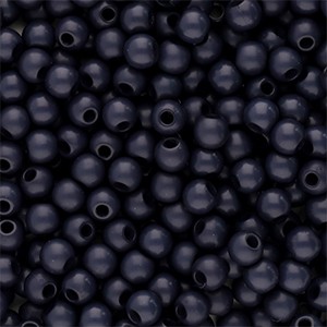 Fädelperlen aus Acryl, rund, Anthrazit, shiny, glänzend, 4mm