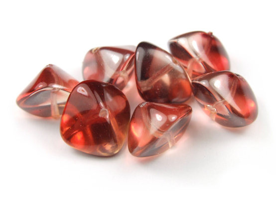 Böhmische Perlen, Nuggets, Rosarot, 15x11mm