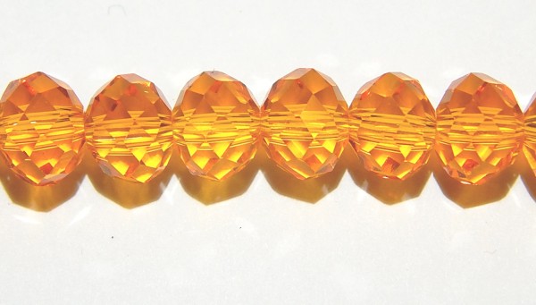 Glasschliffperlen, Rondelle, Orange, 6x8 mm