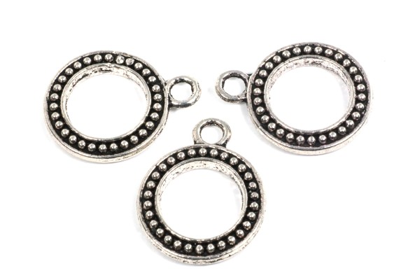 T-Schließe, versilbert, 15mm