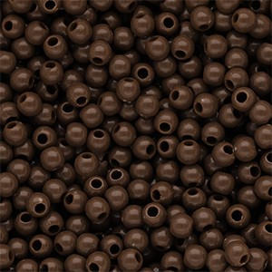 Acrylperlen 4mm Kaffeebraun rund & glänzend