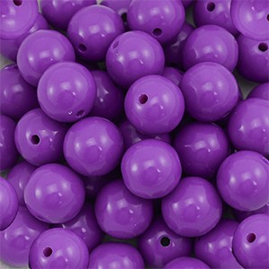 Acrylperlen, rund, Purple, shiny, glänzend, 14mm