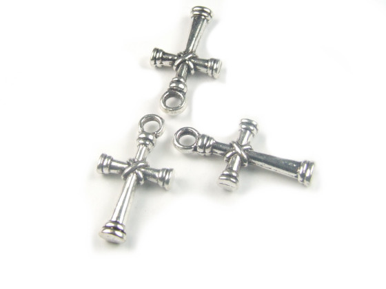 Anhänger, Kreuz, Silberfarben, 21x11mm