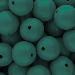 Acrylperlen, rund, Mediterran-Grün, shiny, glänzend, 18mm