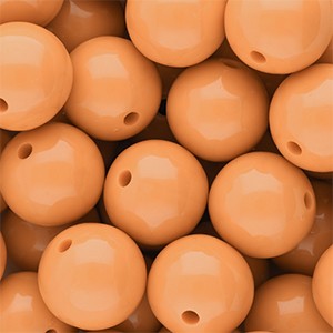 Acrylperlen, rund, Chamois-Orange, shiny, glänzend, 16mm