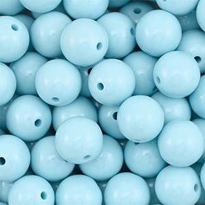 Bastelperlen, Acryl, rund, Pastel Blue, shiny, glänzend, 18mm