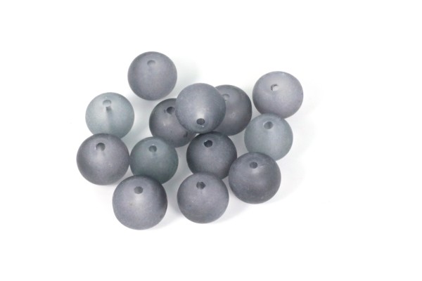 Glasperlen, satiniert, matt, Dunkelgrau, 8mm