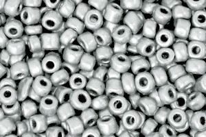 Glasperlen, Farbe Ice Silver Metallic, rund, 15gr., 3mm, 8/0