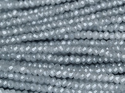 Glasschliffperlen, Rondelle, Blue Shade of Grey, 1.7x2.5mm, ca. 175 Stück per Strang