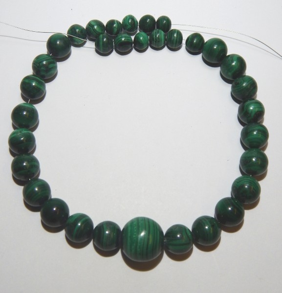 Malachit Perlen, Strang, 10-20mm