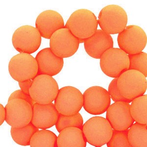 Acryl Perlen, rund, Orange, matt, 8mm