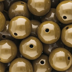 Acrylperlen, rund, Ockerbraun, shiny, glänzend, 18mm