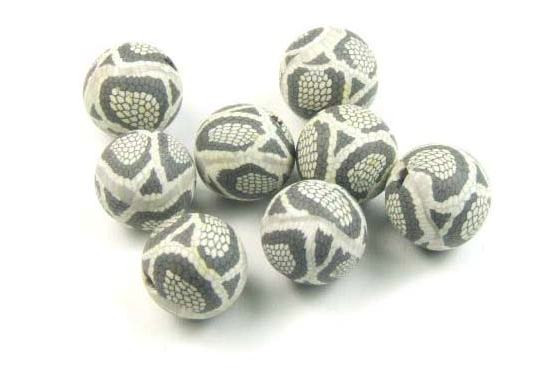 Fimo-Ton Perlen, Schlangenmuster, 8mm