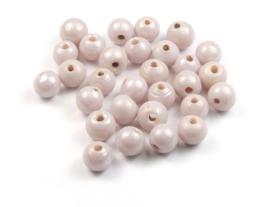 Glasperlen, Lüsterglanz, rund, Cream-Rosé, 6mm