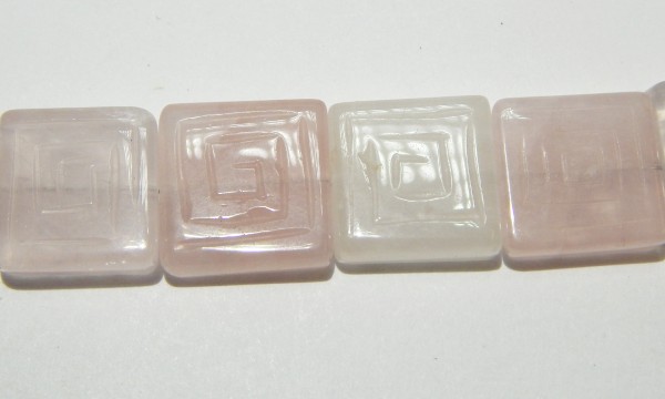 Rosenquarz, Quadrate, 15x15x5mm