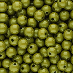 Acryl Perlen, rund, Olive Green, shiny, glänzend, 6mm