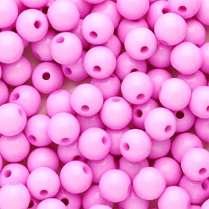Acrylperlen, rund, Pink, shiny, glänzend, 6mm