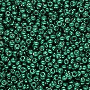 Metallic Shine Teal Green Glas-Rocailles rund 3 mm – Saatperlen 15 g