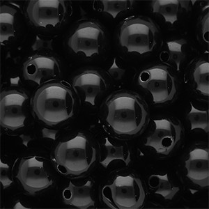 Acrylperlen 12mm Schwarz rund & glänzend
