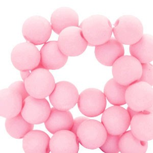 Acrylperlen, rund, Light Pink, matt, 6mm