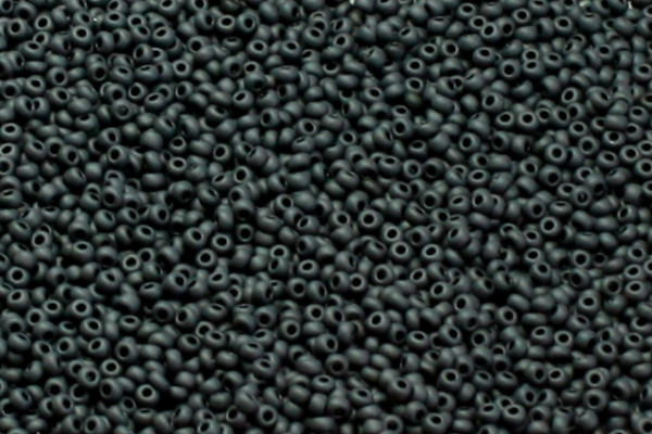 Rocailles, Schwarz, matt, 3mm