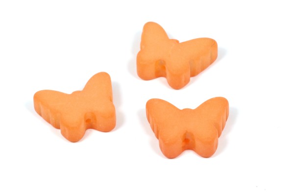 Schmetterlinge, Kunststoff, Orange, 16x13mm