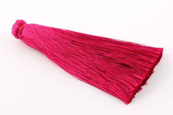Seidenquaste XL Himbeerrot, 7 cm – farbenfroher Anhänger